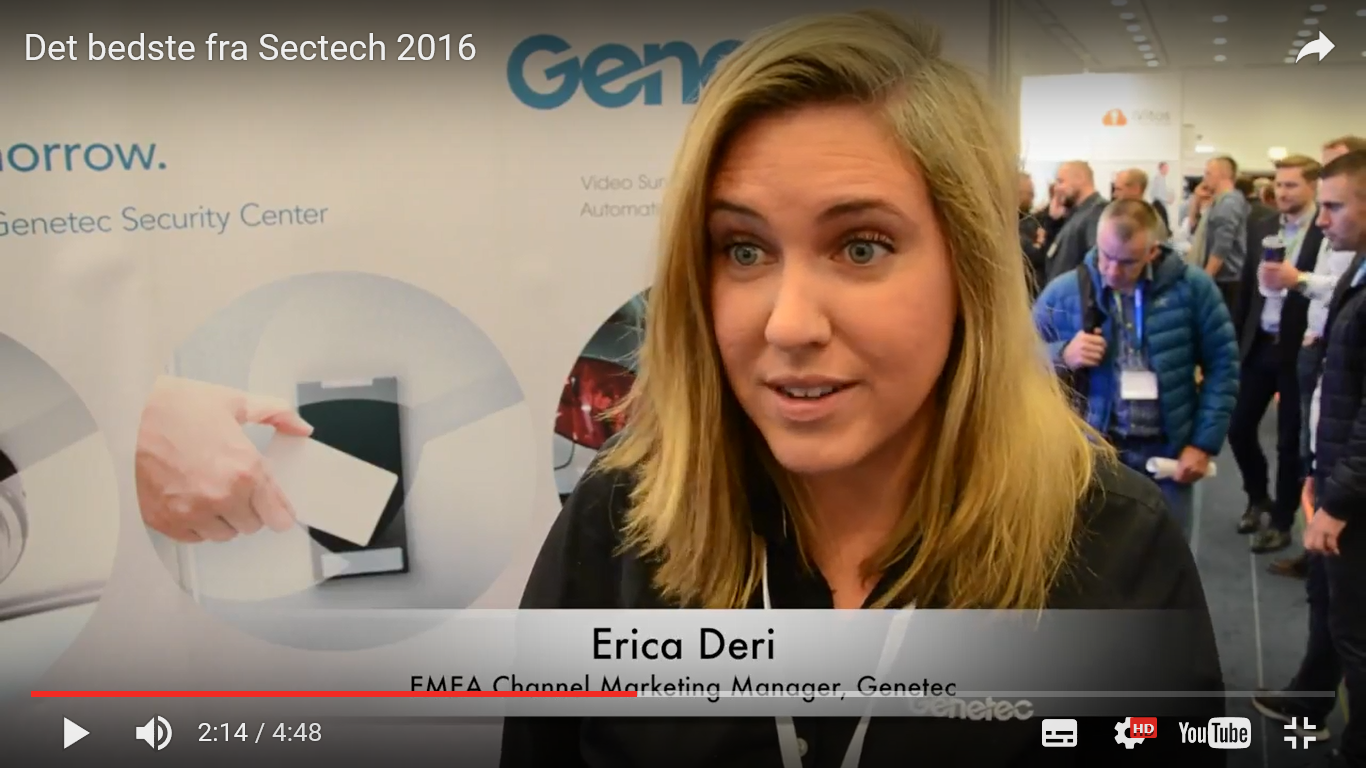 – Vi synes, Sectech er en vigtig messe at være med på for at vise vores tilstedeværelse i Skandinavien, siger Erica Deri, Genetecs EMEA Channel Marketing Manager.